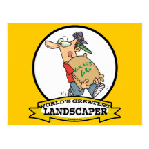 WORLDS GREATEST LANDSCAPER MEN CARTOON POSTCARD