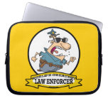 WORLDS GREATEST LAW ENFORCER MEN CARTOON LAPTOP COMPUTER SLEEVE