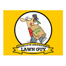 WORLDS GREATEST LAWN GUY MEN CARTOON POSTCARD