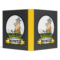 WORLDS GREATEST LAWN MOWER MEN CARTOON 3 RING BINDERS