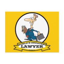 WORLDS GREATEST LAWYER II MEN CARTOON POST CARD
