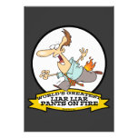 WORLDS GREATEST LIAR PANTS ON FIRE CARTOON CUSTOM INVITATIONS