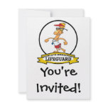 WORLDS GREATEST LIFEGUARD MEN CARTOON CUSTOM INVITE