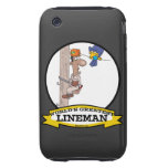 WORLDS GREATEST LINEMAN MEN CARTOON TOUGH iPhone 3 COVER