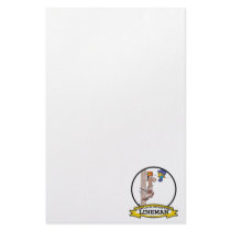 WORLDS GREATEST LINEMAN MEN CARTOON STATIONERY DESIGN