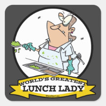 WORLDS GREATEST LUNCH LADY CARTOON STICKER