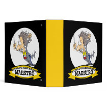 WORLDS GREATEST MAESTRO MEN CARTOON 3 RING BINDER