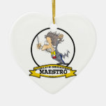 WORLDS GREATEST MAESTRO MEN CARTOON CHRISTMAS ORNAMENT