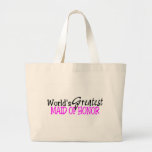 Worlds Greatest Maid Of Honor Pink Black Canvas Bags