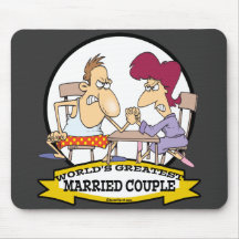 WORLDS GREATEST MARRIED COUPLE SARCASM CARTOON MOUSE PADS