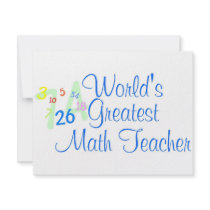 Worlds Greatest Math Teacher Numbers invitations