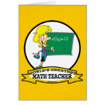 WORLDS GREATEST MATH TEACHER WOMEN CARTOON CARD