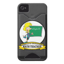 WORLDS GREATEST MATH TEACHER WOMEN CARTOON ID IPHONE 4 CASES