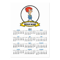 WORLDS GREATEST MEAN BOSS LADY CARTOON BUSINESS CARDS