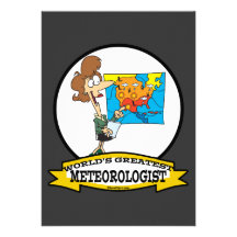 WORLDS GREATEST METEOROLOGIST WOMEN CARTOON INVITES