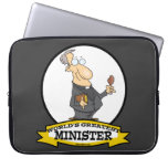 WORLDS GREATEST MINISTER CARTOON COMPUTER SLEEVE