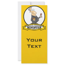 WORLDS GREATEST MINISTER CARTOON RACK CARD DESIGN