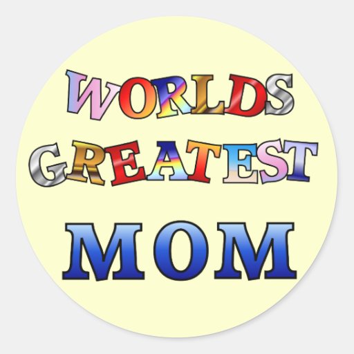 Worlds Greatest Mom Classic Round Sticker Zazzle