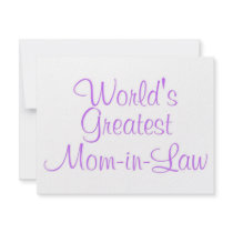 Worlds Greatest Mom In Law invitations