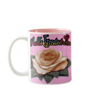 Worlds Greatest Mom Mug Pink Background mug