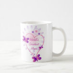 World's Greatest Mom Mug Pink Butterflies