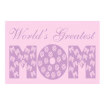 World's Greatest Mom - Pink Background posters