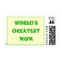 world's greatest mom stamp