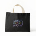 World's Greatest Mom Striped Blue Tote Bag