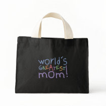 World's Greatest Mom Striped Blue Tote Bag by koncepts World's Greatest Mom Striped Blue Tote Bag