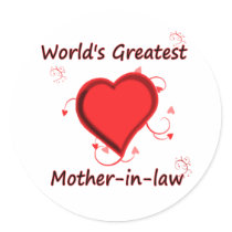 World's Greatest mother-in-law Round Stickers