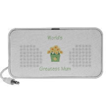 World's Greatest Mum (yellow flowers) Speaker System