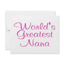 Worlds Greatest Nana Pink Personalized Invitations
