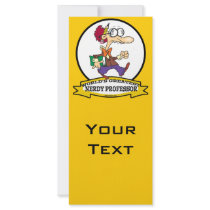WORLDS GREATEST NERDY PROFESSOR CARTOON FULL COLOR RACK CARD