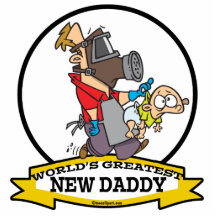 WORLDS GREATEST NEW DADDY MEN CARTOON PHOTO CUT OUTS