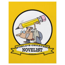WORLDS GREATEST NOVELIST MEN CARTOON PERSONALIZED FLYER