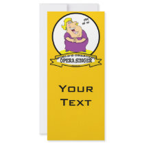 WORLDS GREATEST OPERA SINGER FAT LADY CARTOON RACK CARD DESIGN
