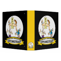 WORLDS GREATEST OPTOMETRIST MEN CARTOON 3 RING BINDERS