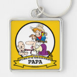 WORLDS GREATEST PAPA MEN CARTOON KEY CHAIN