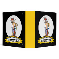 WORLDS GREATEST PARTIER CARTOON VINYL BINDERS