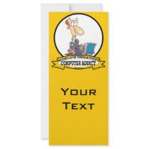 WORLDS GREATEST PC COMPUTER ADDICT CARTOON RACK CARD