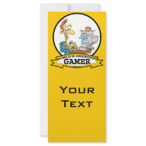 WORLDS GREATEST PC GAMER TEEN CARTOON RACK CARD TEMPLATE