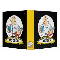 WORLDS GREATEST PC TECH MEN CARTOON 3 RING BINDERS