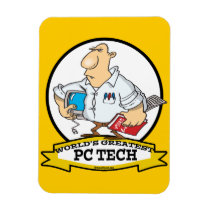 WORLDS GREATEST PC TECH MEN CARTOON VINYL MAGNET
