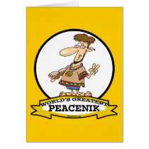 WORLDS GREATEST PEACENIK CARTOON GREETING CARD