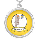 WORLDS GREATEST PHONE GUY MEN CARTOON PERSONALIZED NECKLACE