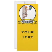 WORLDS GREATEST PHONE GUY MEN CARTOON RACK CARD TEMPLATE