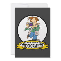 WORLDS GREATEST PHOTOGRAPHER IV MEN CARTOON PERSONALIZED INVITATION