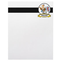 WORLDS GREATEST PILOT II MEN CARTOON LETTERHEAD TEMPLATE
