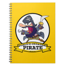 WORLDS GREATEST PIRATE CARTOON SPIRAL NOTEBOOK