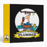 WORLDS GREATEST PLUMBER IV MEN CARTOON 3 RING BINDER